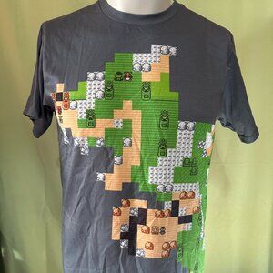 Bowser Super Mario 8 Bit Pokémon Center Shibuya Men's Gray Shirt Small Pokémon